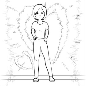 Teenager black and white vector