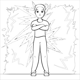 Teenager black and white vector