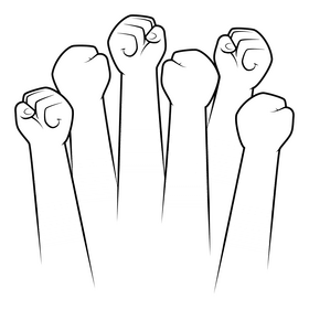 Diversity black and white clipart