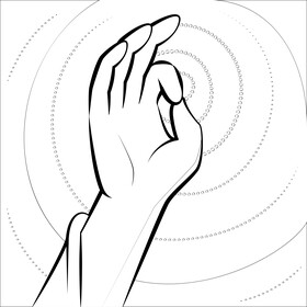 Buddha hand black and white vector