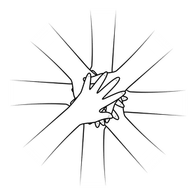 Diversity drawing black and white clipart