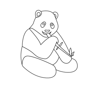 Macau panda black and white clipart