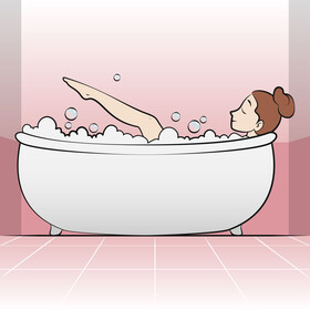 Taking shower vector