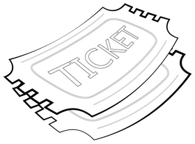 Ticket black and white clipart