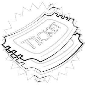 Ticket black and white vector