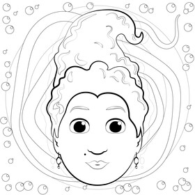 Hocus pocus mary black and white vector