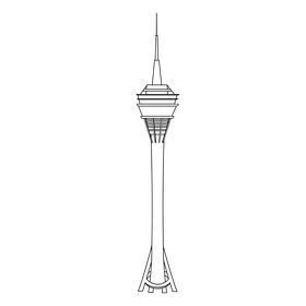 Kuala Lumpur Tower black and white clipart free download