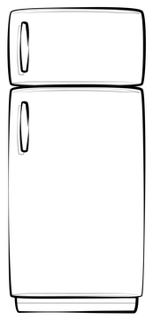 Fridge black and white clipart