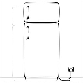 Fridge black and white vector