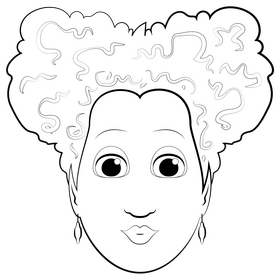 Hocus pocus winifred black and white clipart