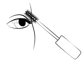 Mascara black and white clipart