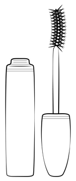 Mascara lipstick black and white clipart