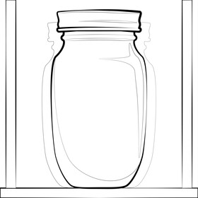 Mason jar black and white vector