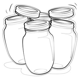Mason jar black and white vector