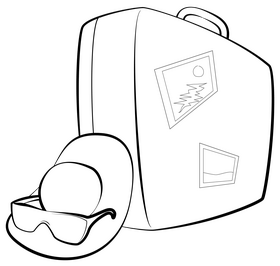 Vacation drawing black and white clipart