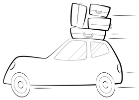 Vacation black and white clipart