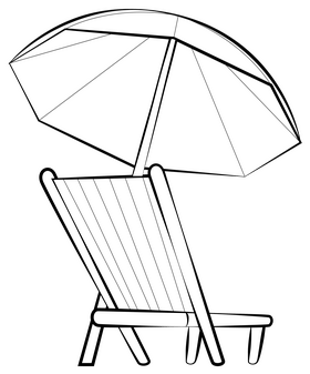 Vacation drawing black and white clipart