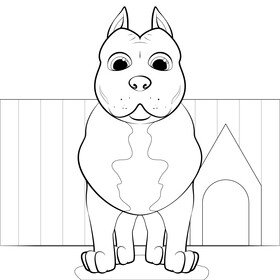 Pitbull drawing black and white vector