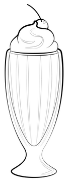 Milkshake black and white clipart