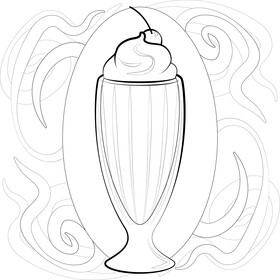 Milkshake black and white vector