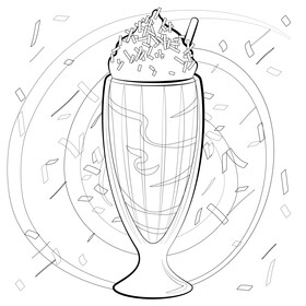 Chocolate milkshake black and white vector