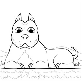 Pitbull dog black and white vector
