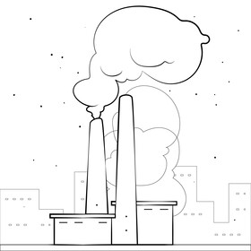 Pollution drawing black and white vector