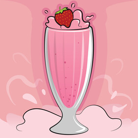 Milkshake strawberry vector