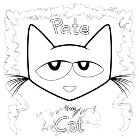 Pete the cat black and white vector