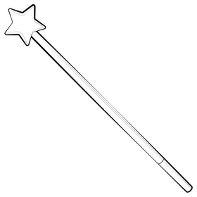 Magic wand drawing black and white clipart
