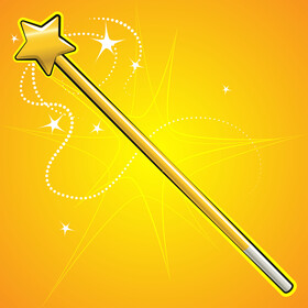 Magic wand drawing vector