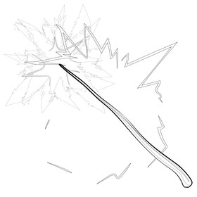 Magic wand cartoon black and white vector