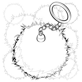 Pom pom drawing black and white vector