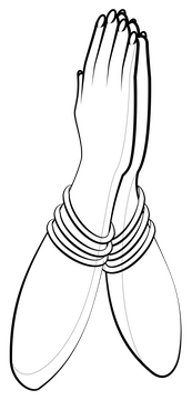 Namaste cartoon black and white clipart