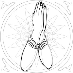 Namaste cartoon black and white vector