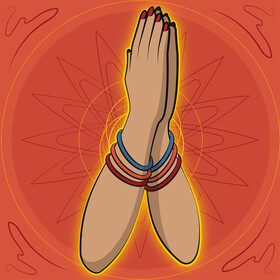 Namaste cartoon vector