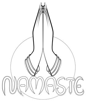 Namaste drawing black and white clipart