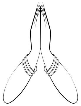 Namaste black and white clipart
