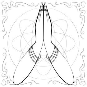 Namaste black and white vector