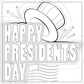 Presidents day cartoon drawing black and white vector
