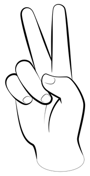 Peace sign drawing black and white clipart