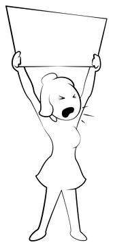 Protest black and white clipart