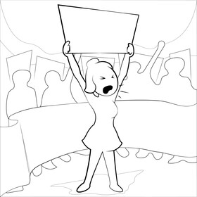 Protest black and white vector