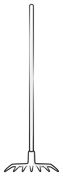 Rake drawing black and white clipart