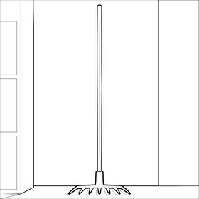 Rake drawing black and white vector