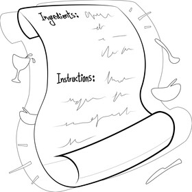 Recipe black and white vector