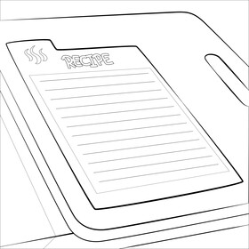 Recipe drawing black and white vector