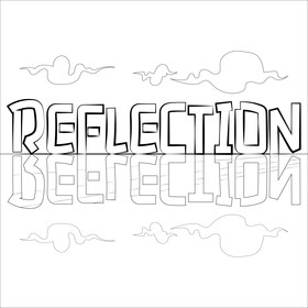 Reflection black and white vector