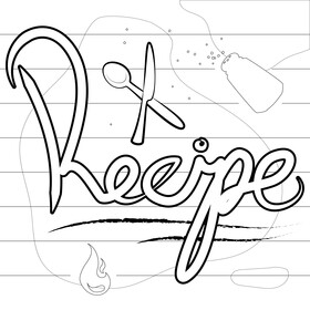 Recipe black and white vector