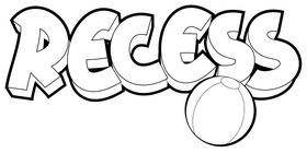Recess black and white clipart